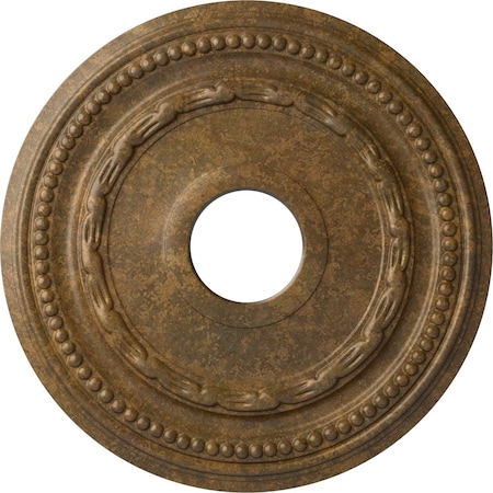 Ekena Millwork Federal Ceiling Medallion (Fits Canopies up to 8 1/2"), 15 3/8"OD x 3 5/8"ID x 1"P, Rubbed Bronze CM15FERZS